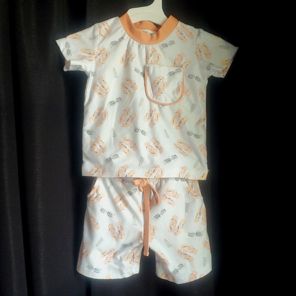 Kids Beach Set - Orange and Light Blue, 9M